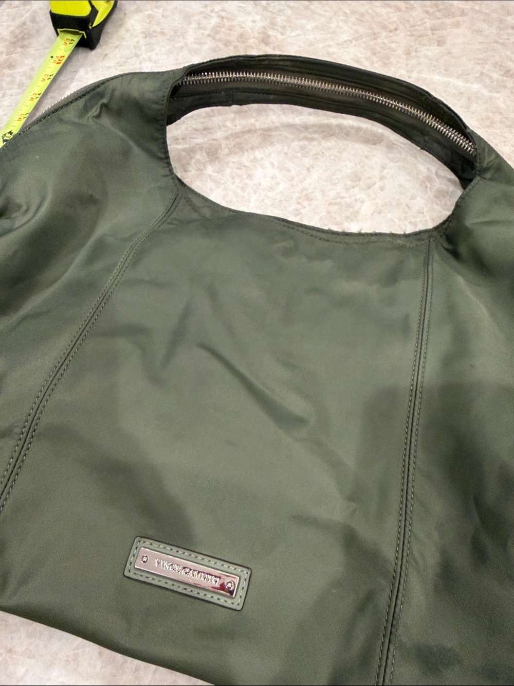 Vince Camuto Olive Green Nylon Hobo Bag - Picture 3 of 12